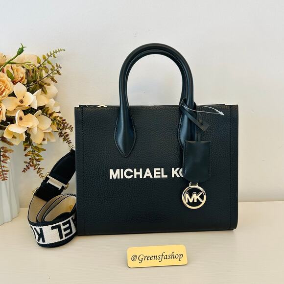 Michael Kors Handbags - Michael Kors Purse Mirella Small Shopper Crossbody Bag Black Leather